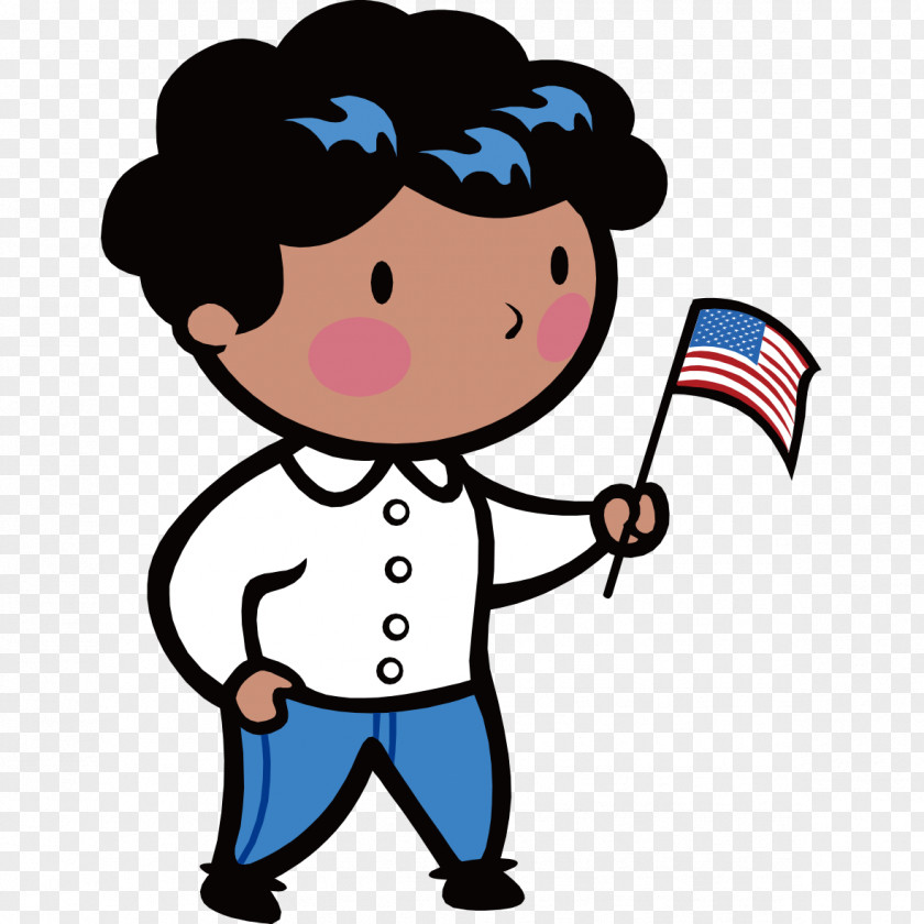 Boy Holding A Flag United States Earth Continent ITunes Podcast PNG