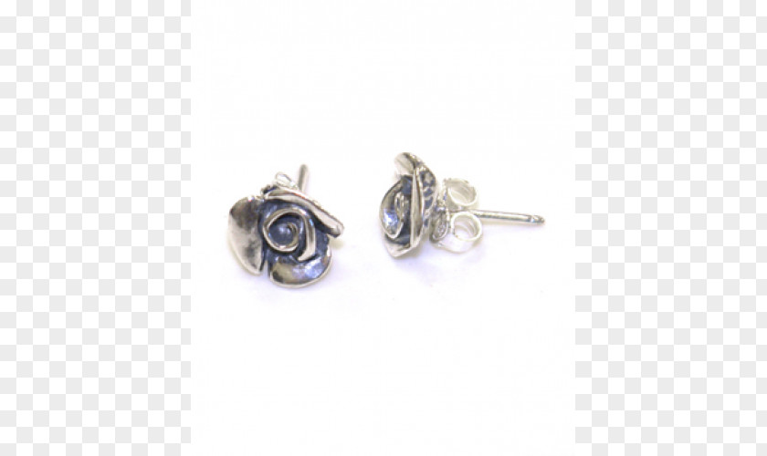 Silver Rose Earring Body Jewellery Sapphire PNG
