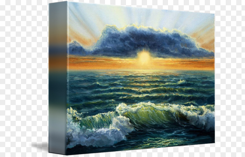 Sea Sunset Oil Painting Photography Impressionism Canvas PNG