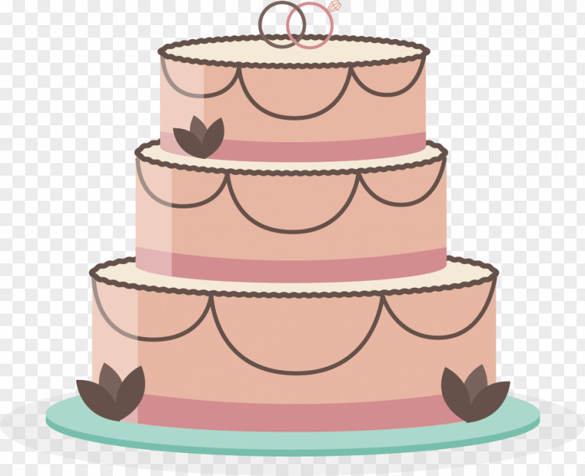 Vector Hand-painted Wedding Cake Torte Birthday PNG