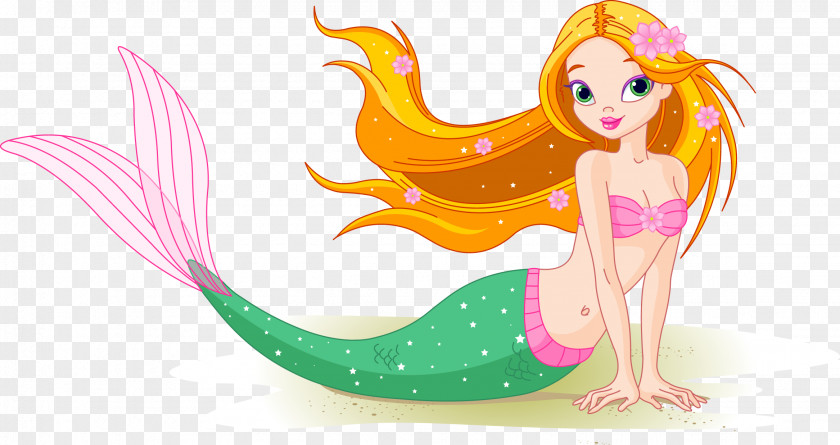 Vector Mermaid Ariel Cartoon Clip Art PNG