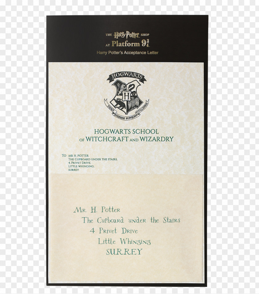 Harry Potter And The Philosopher's Stone Hogwarts Letter Ravenclaw House PNG