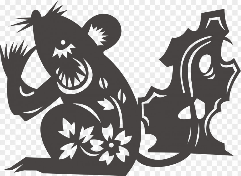 Paper-cut Rat Chinese Zodiac Astrology Rabbit PNG