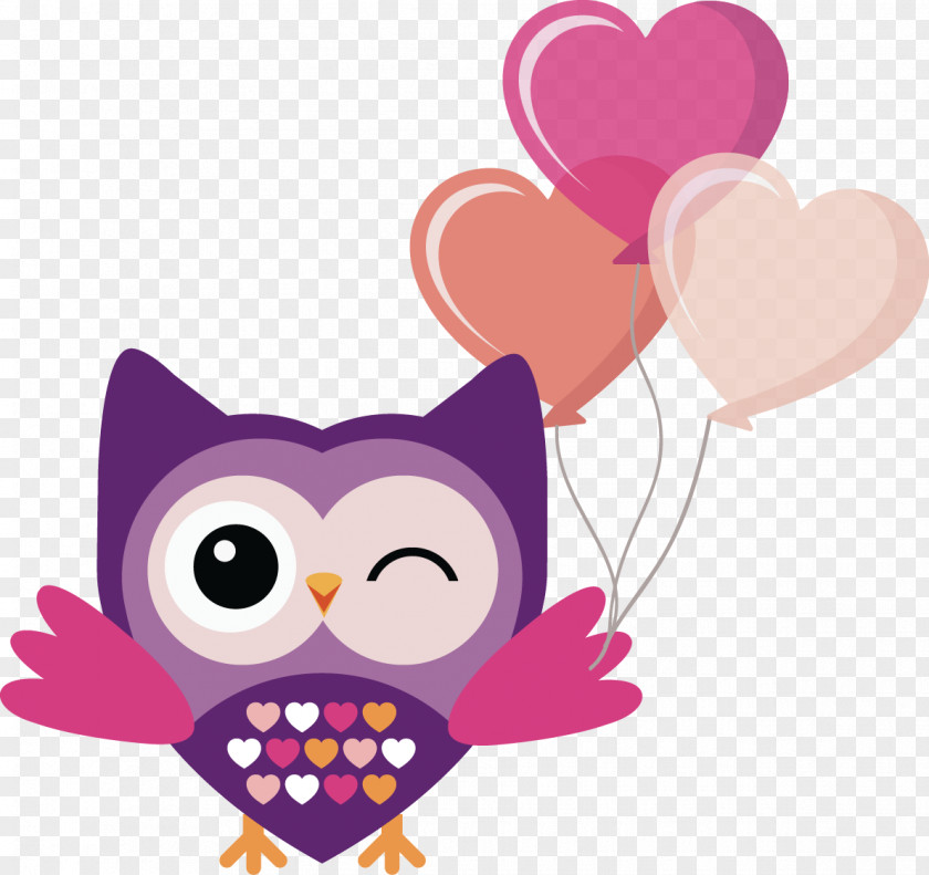 Balloon Owl Little Bird Drawing Euclidean Vector PNG