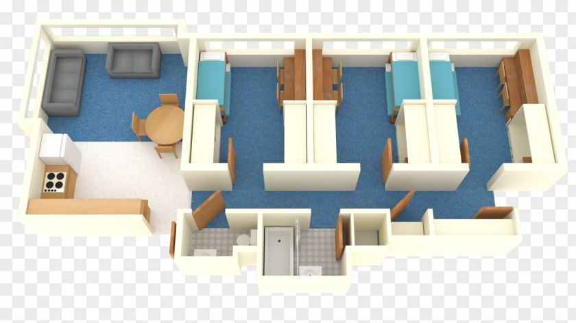 College Student Property Floor Plan PNG