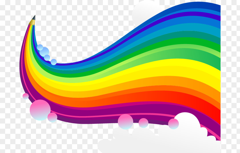 Colorful Beautiful Rainbow Graphic Design PNG