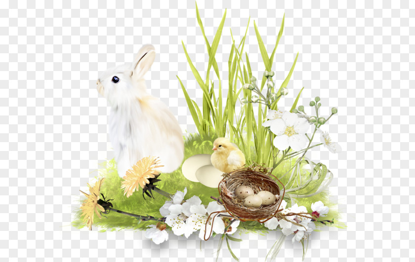 Easter Bunny Egg Basket Scrapbooking PNG