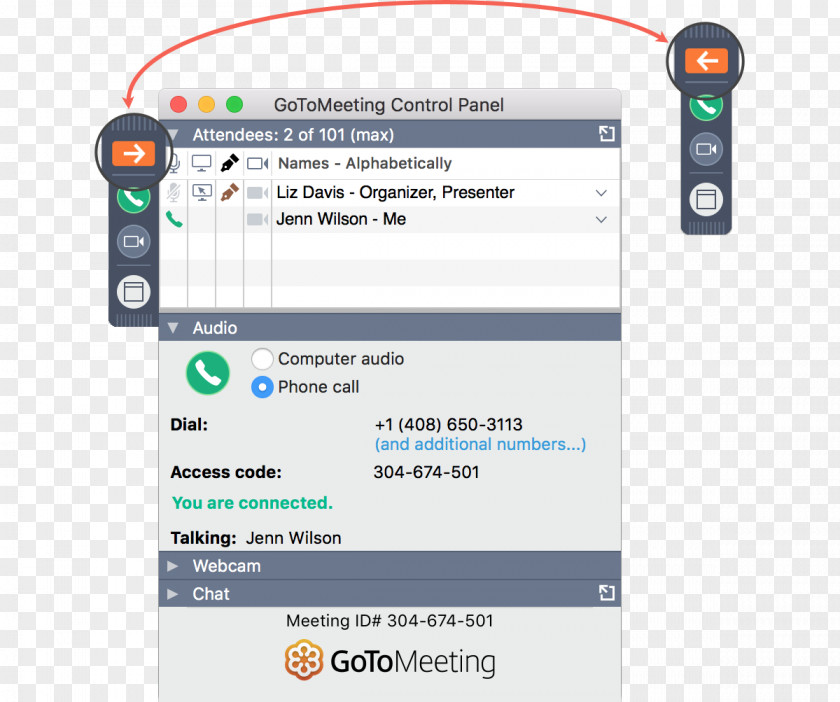 Control Panel GoToMeeting Web Conferencing GoToTraining Citrix Online PNG