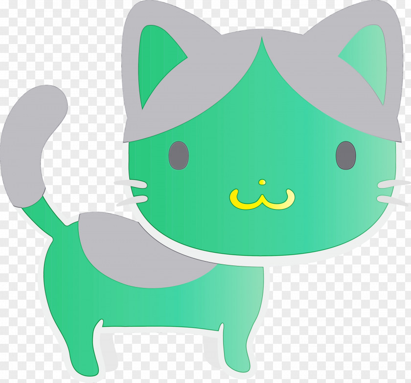 Green Cartoon Whiskers Tail PNG