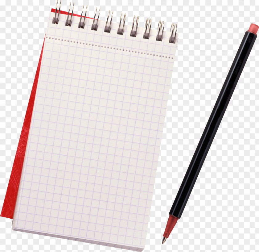 Notepad PNG Notepad, two spiral notepad and black pen clipart PNG