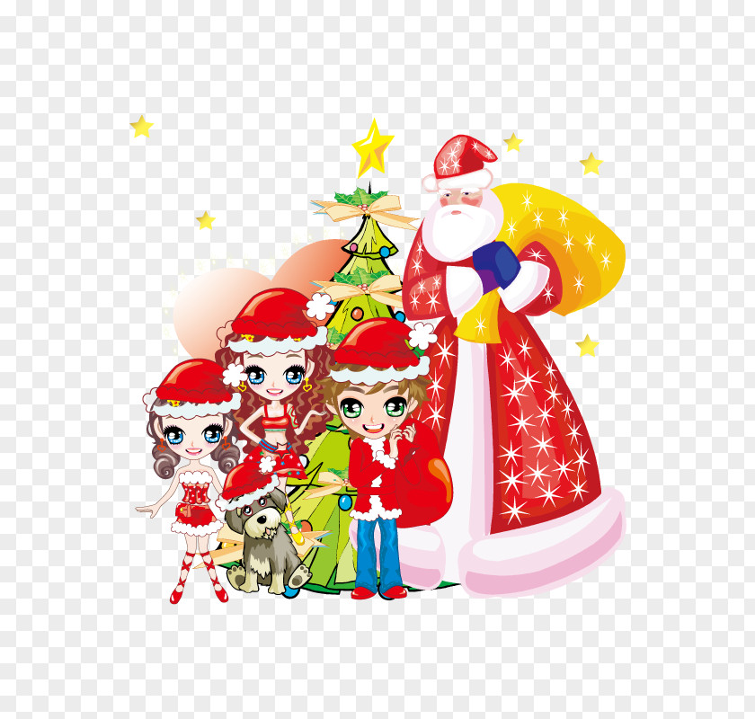 Santa Claus And Children Christmas Ornament Chinese New Year PNG