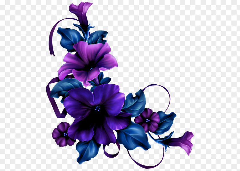 Blue Flower Border Paper Rose Clip Art PNG