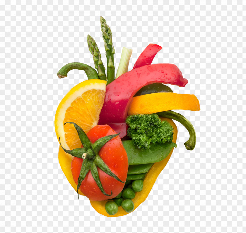 Creative Fruit Heart Organic Food Vegetable Healthy Diet PNG