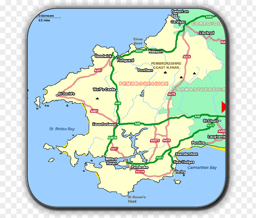 Map Newport Cwm-yr-Eglwys Pembroke West Wales PNG