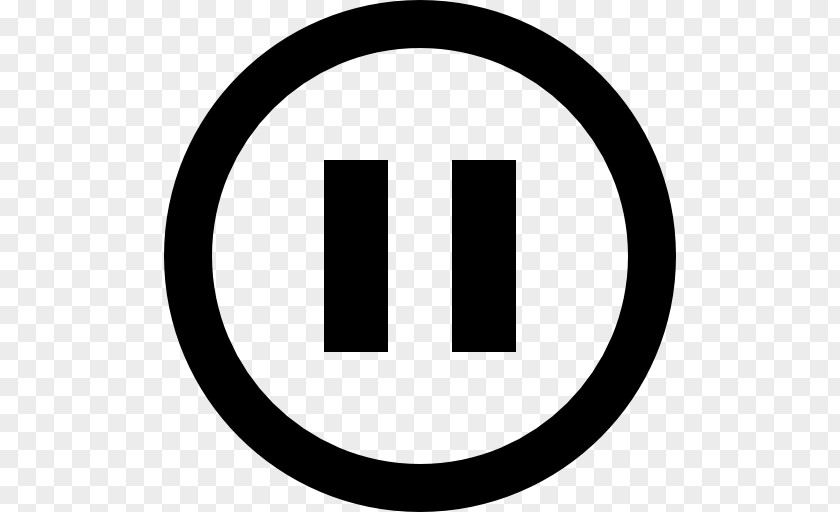 Pause Icon Creative Commons License Public Domain Wikimedia PNG