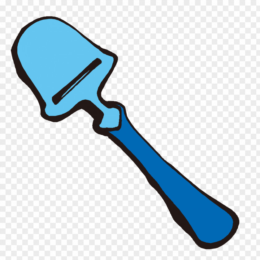 Hand-painted Blue Shovel PNG