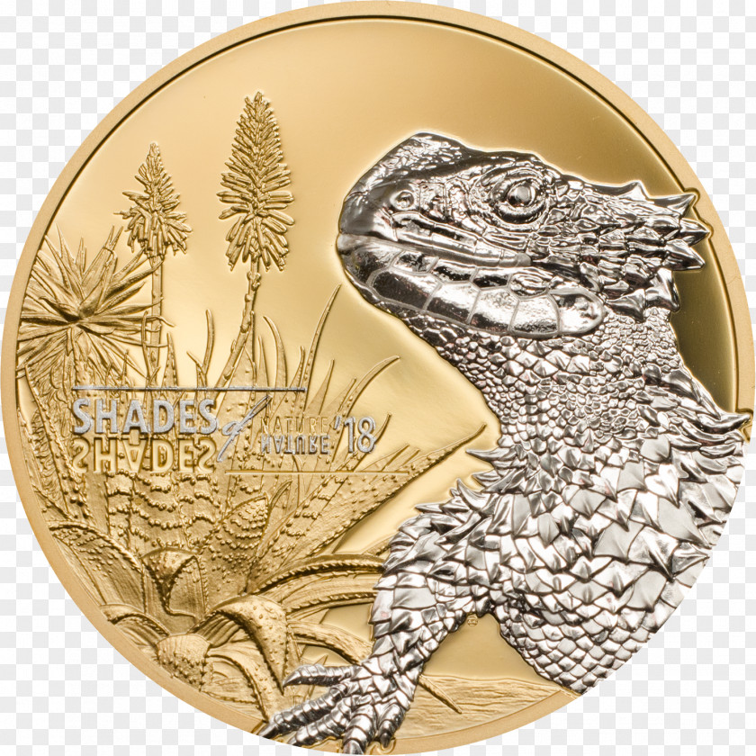 Silver Coin Giant Girdled Lizard Gold PNG