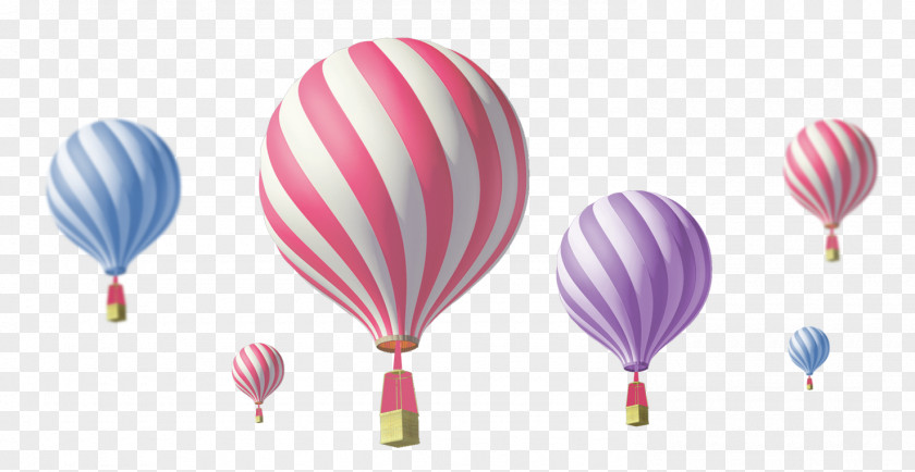 Striped Hot Air Balloon PNG