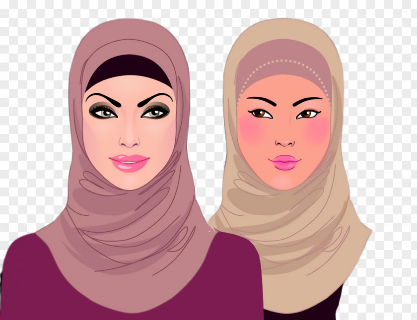Woman Illustration Cartoon Muslim Headscarf PNG