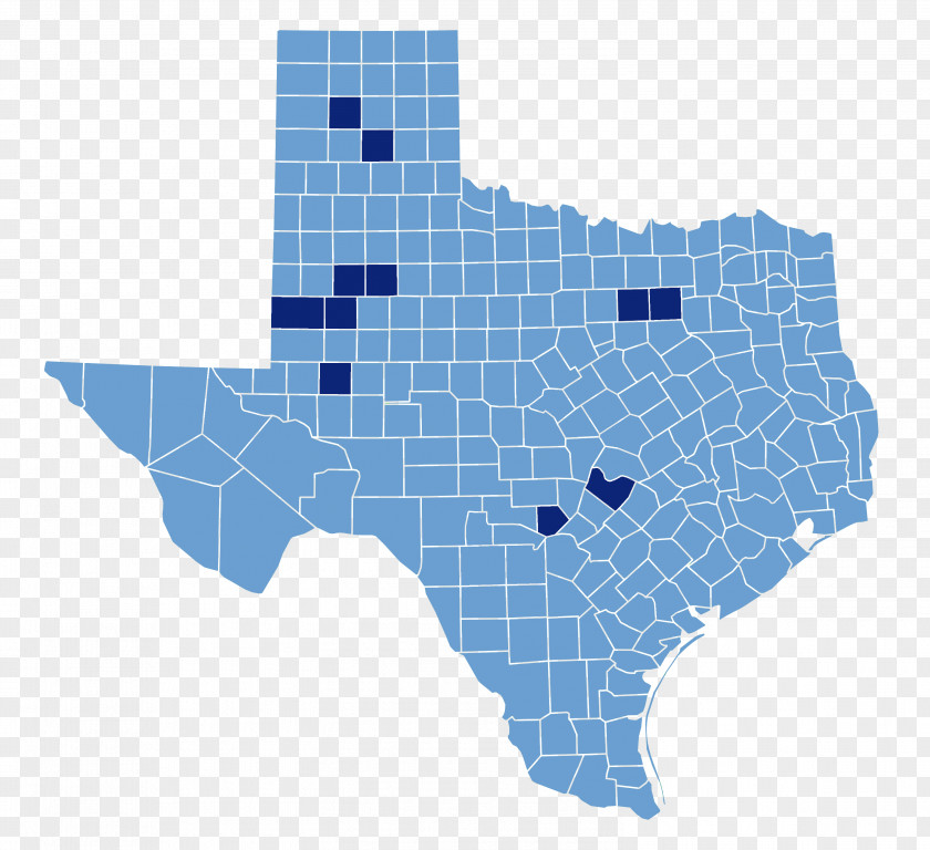 Blue Technology Texas Choropleth Map PNG