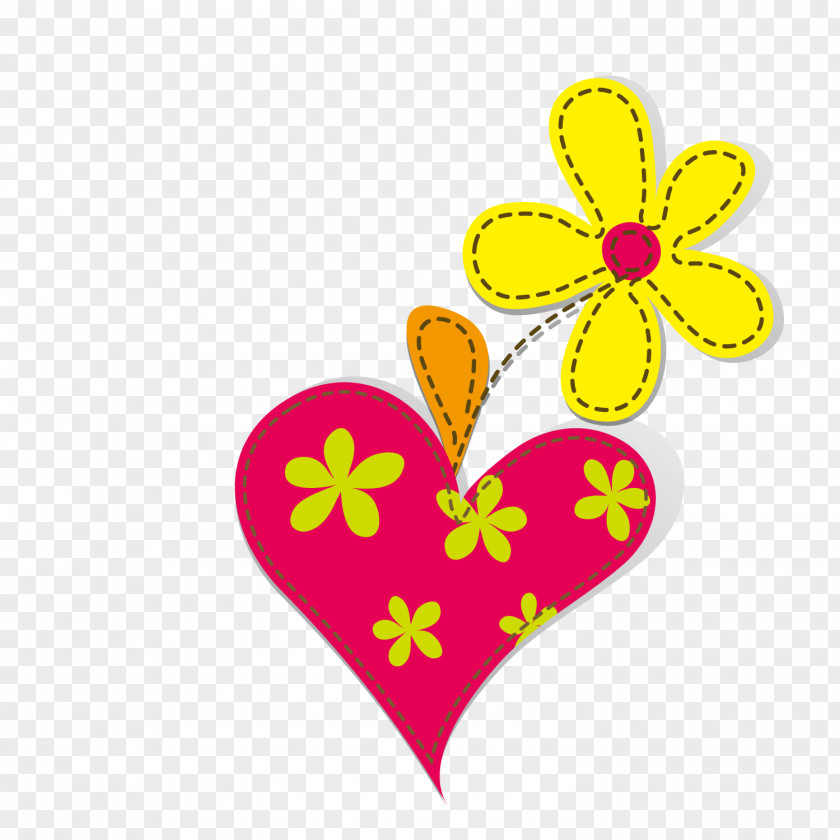 Heart-shaped Balloons On The Yellow Flowers Heart Euclidean Vector PNG