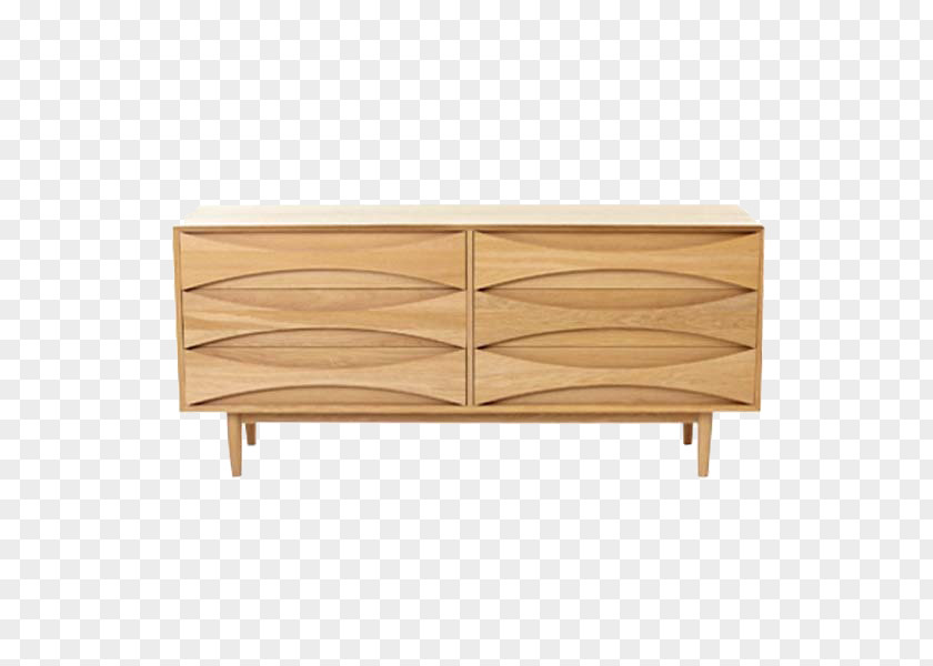 Modern Wood Texture Long Table Buffet Sideboard Furniture Living Room PNG