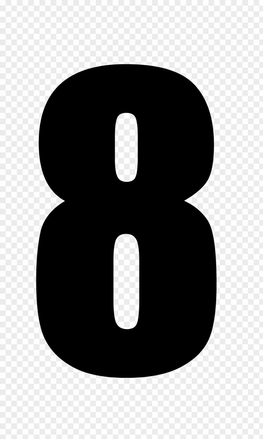 Number 8 Black And White Font PNG