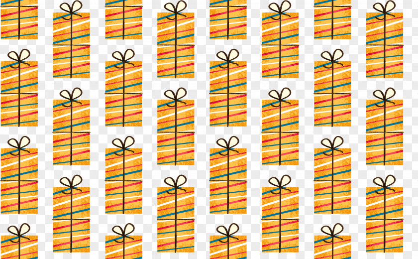 Orange Striped Gift Box Textile Yellow Area Pattern PNG