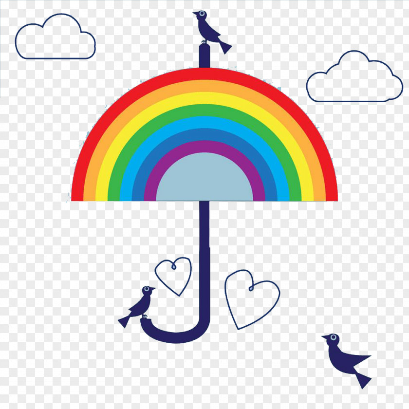 Rainbow Weather Umbrella Euclidean Vector Clock PNG