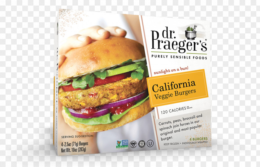 Veg Burger Veggie Hamburger Dr. Praeger's Purely Sensible Foods PNG