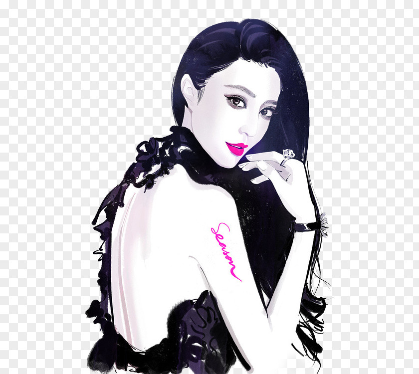 Fan Bingbing Hand-painted Fashion Illustrator Illustration PNG