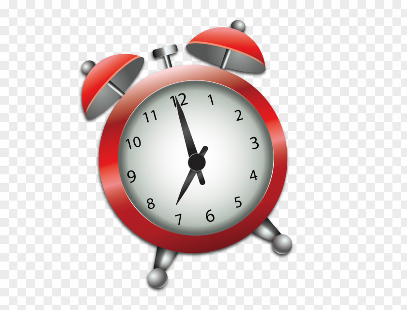 Hand Painted Red Alarm Clock PNG