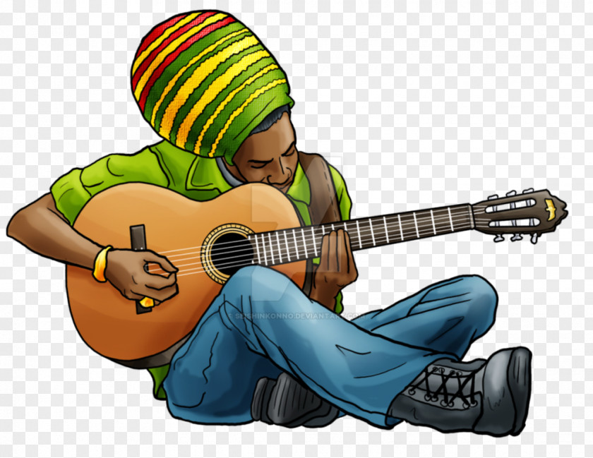 Reggae Hello Music PNG Music, reggae, man plying acoustic guitar illustration clipart PNG