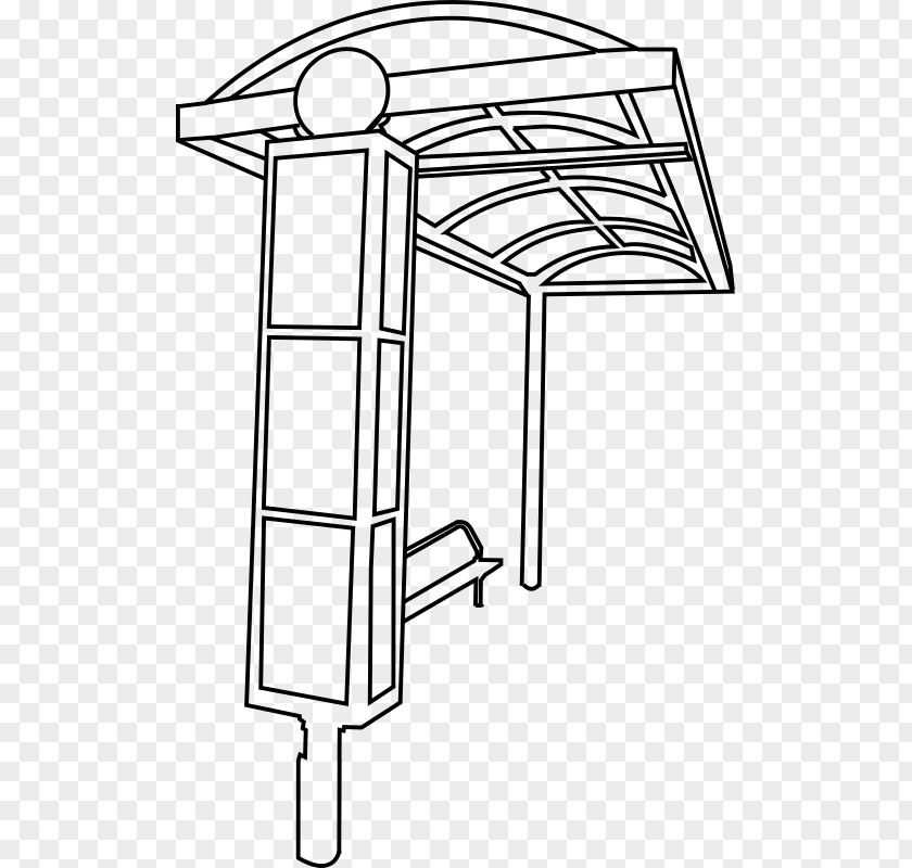 Bus Stop Drawing Line Art PNG