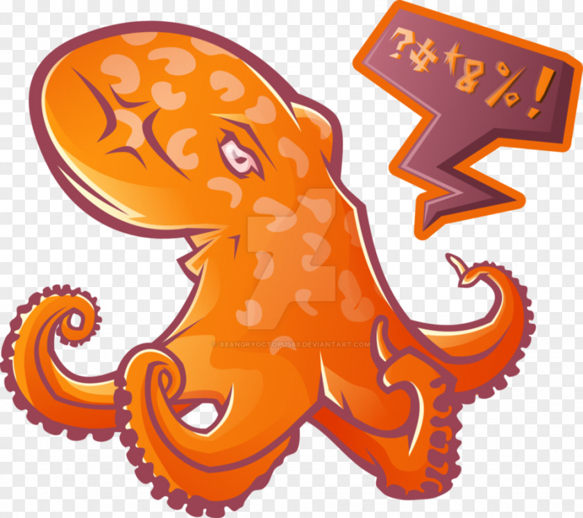 Octopus Cartoon Anger Clip Art PNG