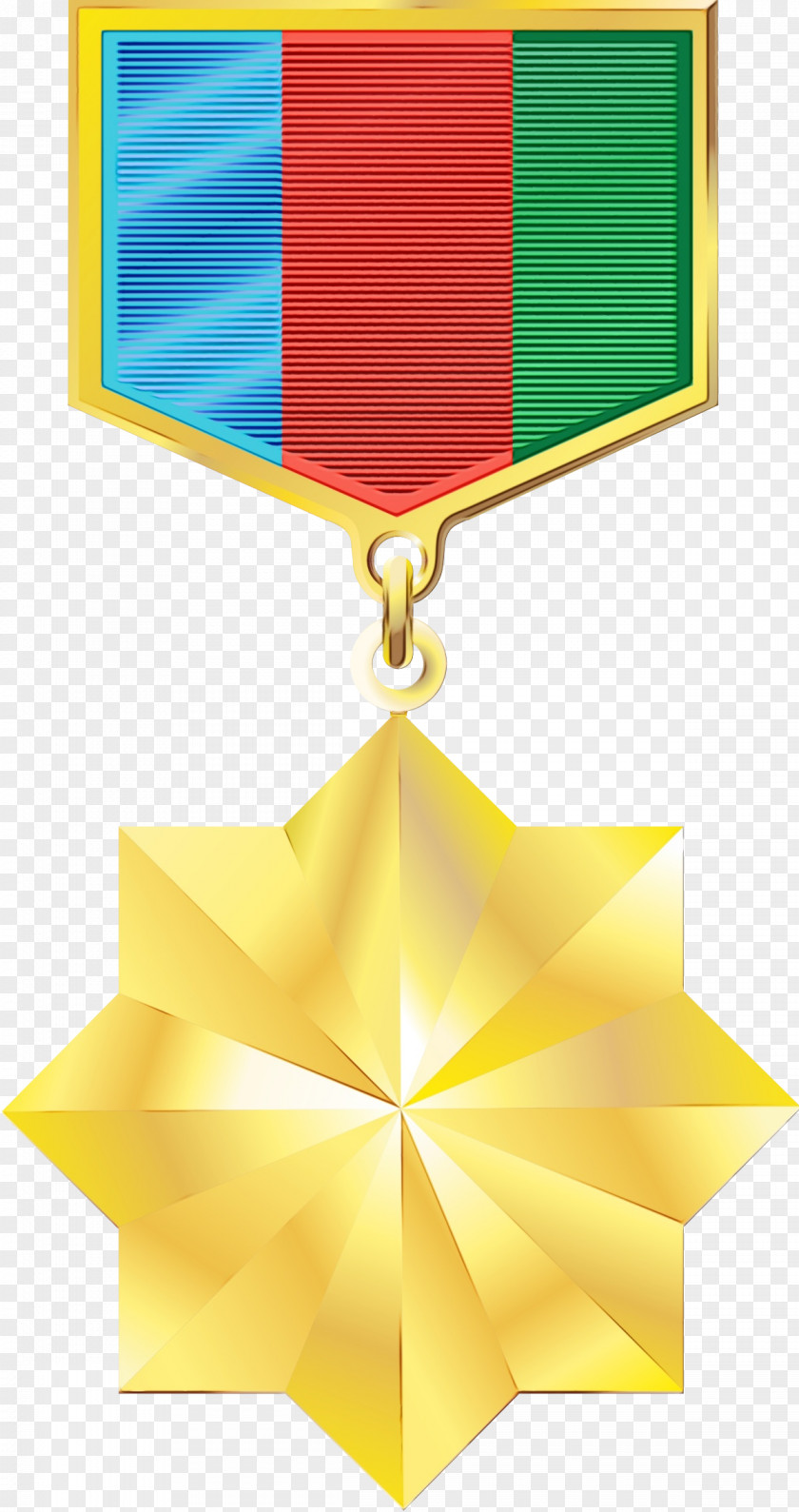 Pendant Yellow Azerbaijan Medal PNG