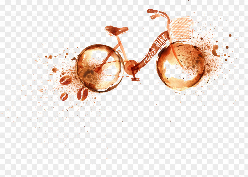 Vector Coffee Stains Bike Bicycle Poster Royalty-free PNG