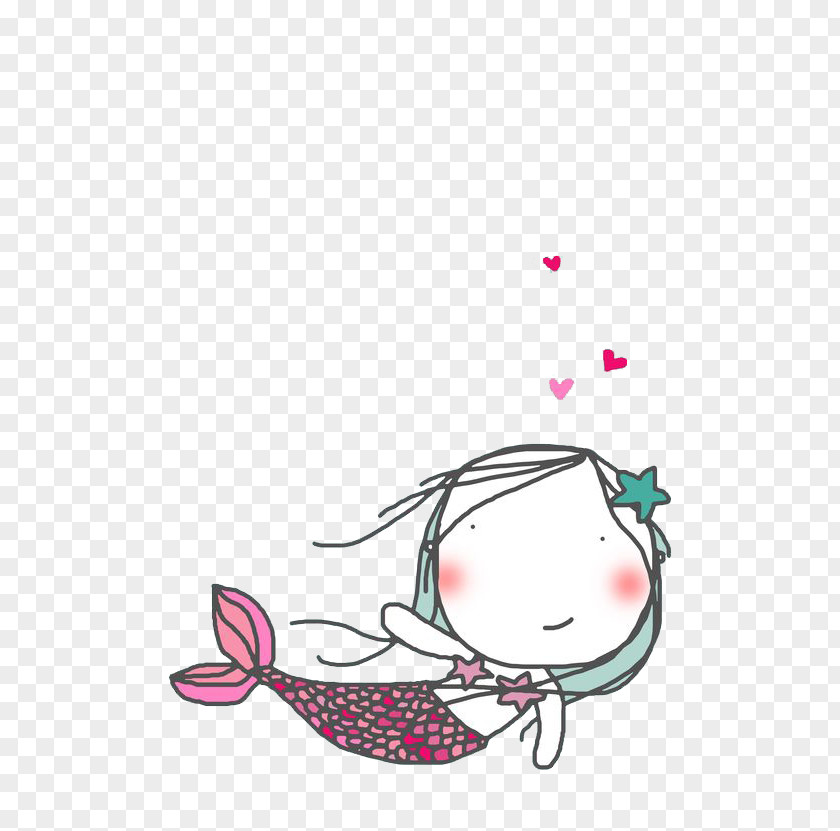 Mermaid With Heart Drawing Illustrator Illustration PNG