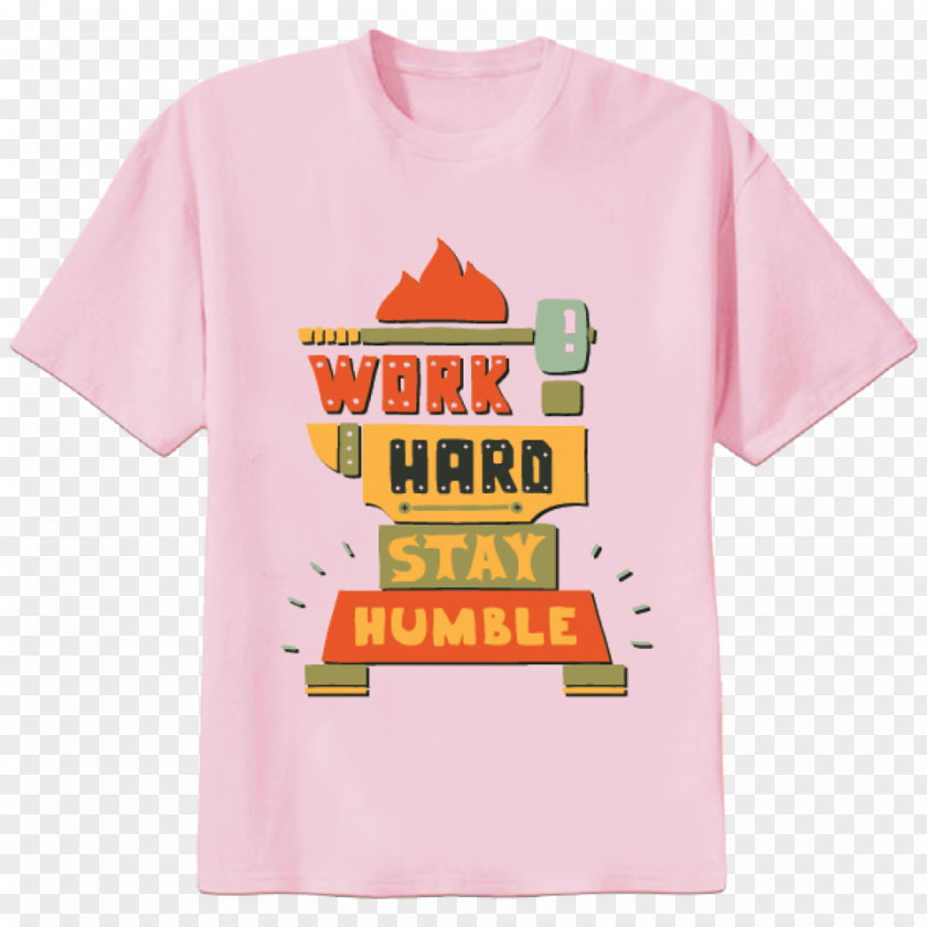 Work Hard T-shirt Sleeve Text Outerwear Modesty PNG