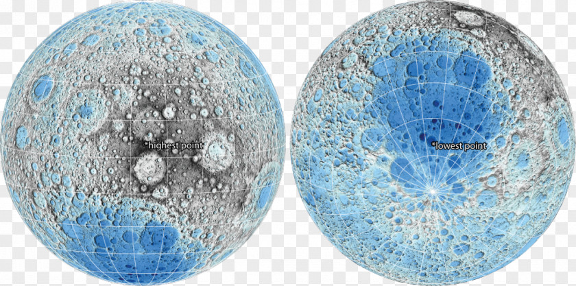 Lunar Surface Reconnaissance Orbiter Moon Topography Topographic Map PNG