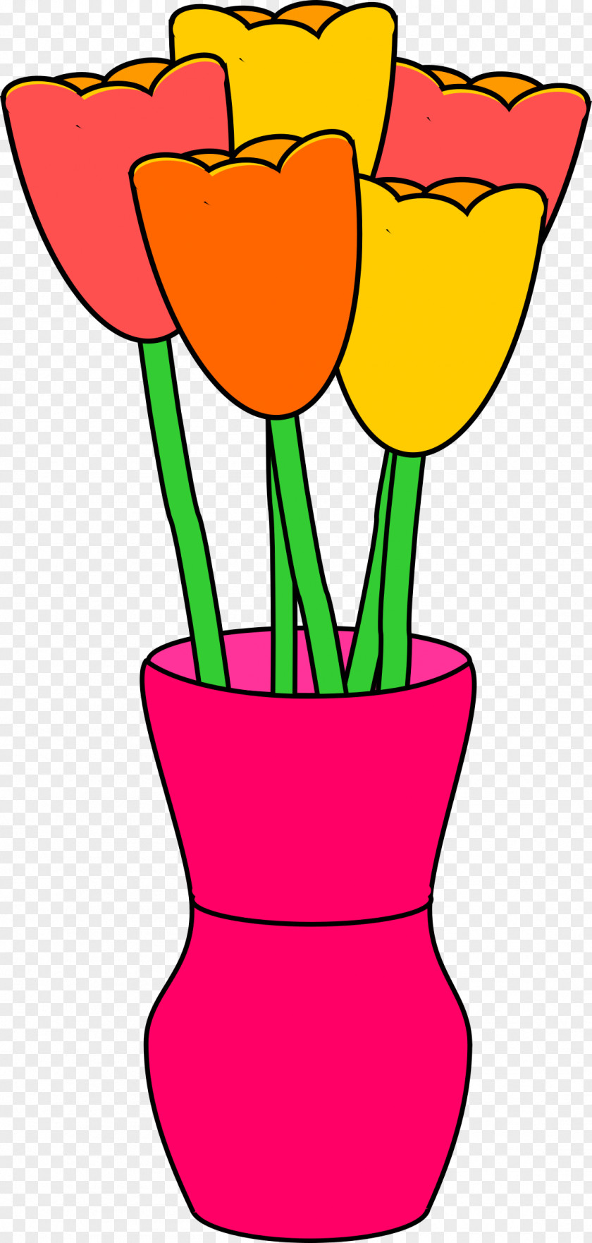 Tulips Vase Drawing Clip Art PNG