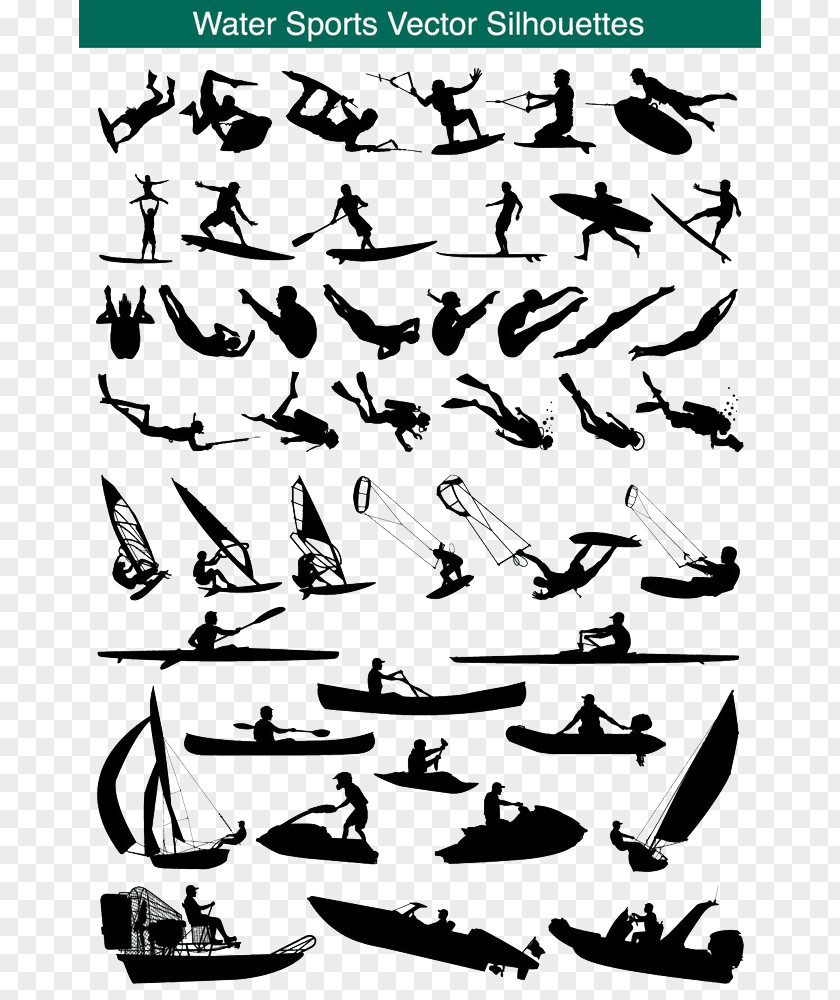 Water Sports Silhouette Image Sport Royalty-free Illustration PNG
