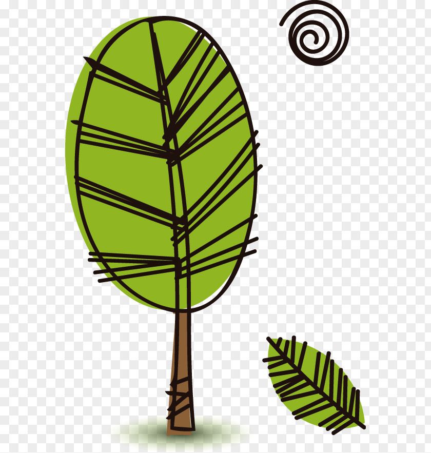 Hand-painted Trees In Spring Drawing Cartoon Clip Art PNG