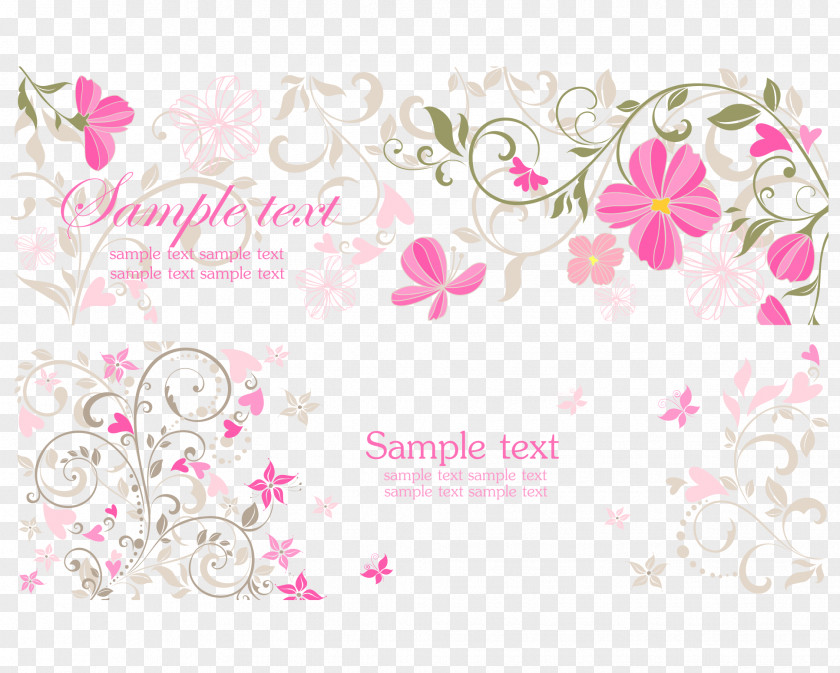 Romantic Wedding Invitation Material Vector Flower Clip Art PNG