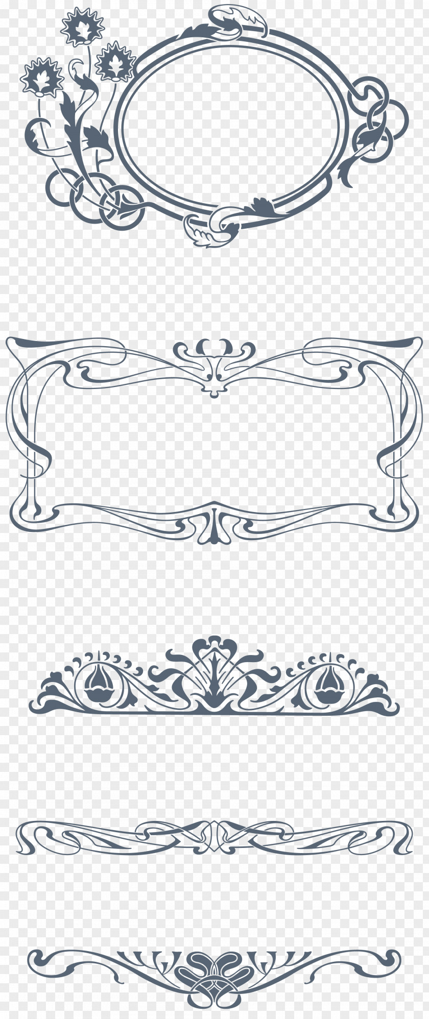 Art Nouveau Ornament Picture Frames Photography Drawing PNG