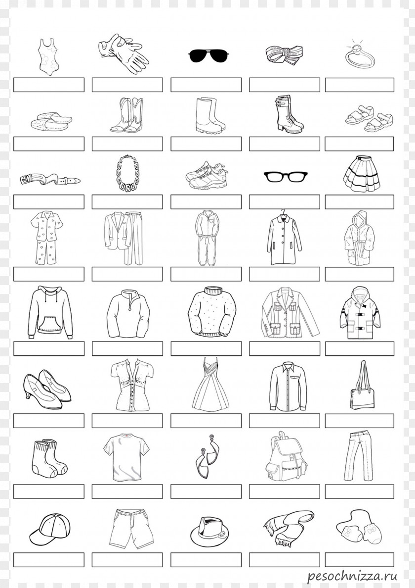 Eng English Clothing Exercise Coloring Book Game PNG