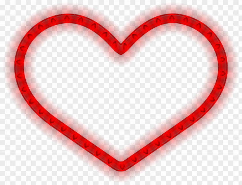 Glowing Heart Clipart Image Red PNG