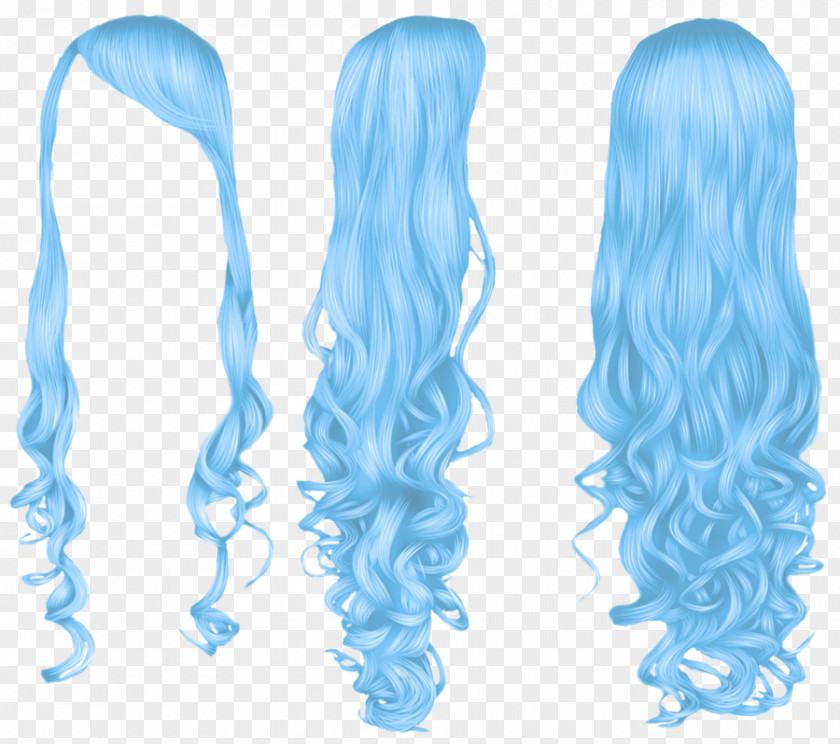 Mermaid Blue Hair Hairstyle PNG