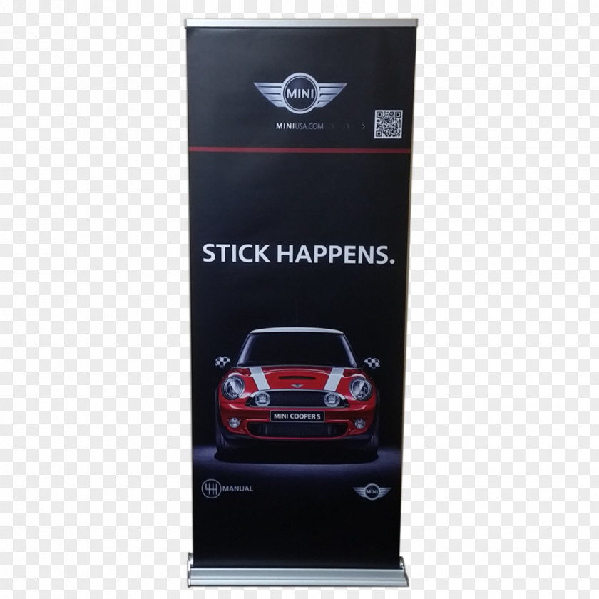 Roll Up MINI Cooper Banner Manual Transmission Advertising PNG