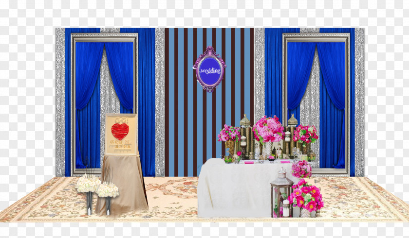 Blue Wedding Set Reception Marriage PNG